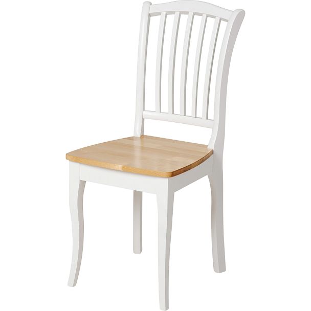 Стул деревянный с жестким сиденьем Элин Белый/Натуральный - Вид 1