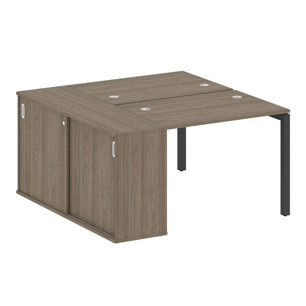 Metal System Quattro Р. ст. с шкафом-купе на П-образном м/к 50БП.РС-СШК-1.1 Т Вяз/Антрацит металл 1410*1475*750 - Вид 1