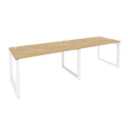 Onix Рабочая станция на О-образном м/к O.MO-RS-2.3.8 Тиквуд светлый/Белый металл 2760*800*750 - Фото предпросмотра
