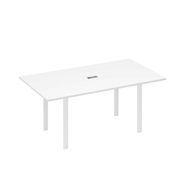 Стол 180 на металлокаркасе UNO для переговоров A4 А4 Б1 122 БП белый премиум / металлокаркас белый - Вид 1