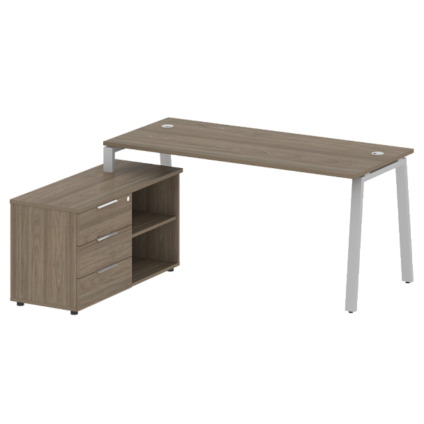 Metal System Р. ст. с тумбой на А-образном м/к БА.РС-СТС-2.4 (L) Вяз/Серый металл 1700*1520*750 - Вид 1