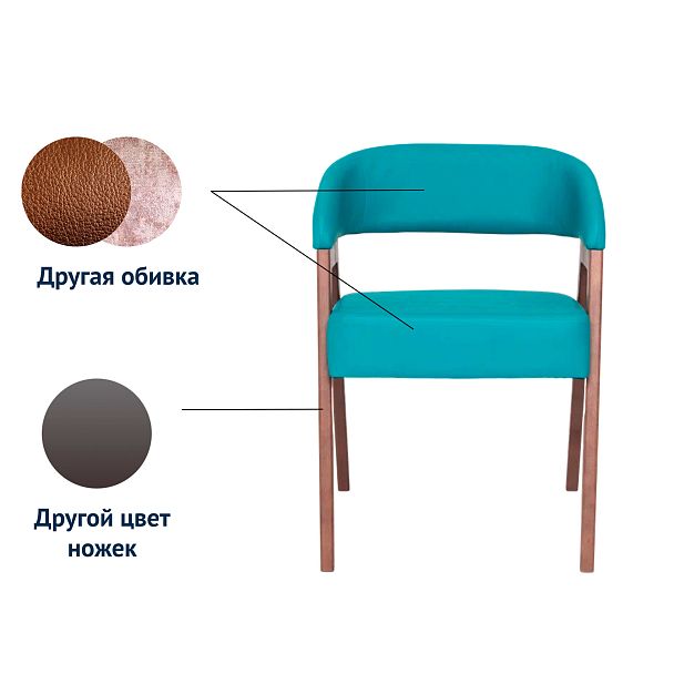 Стул Ricco, кожзам Galaxy Dark Green, ножки бук - Вид 6