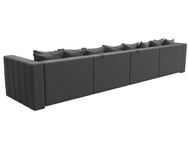 Диван П-образный Лига-052 НПБ Лонг Замша серый - Вид 5