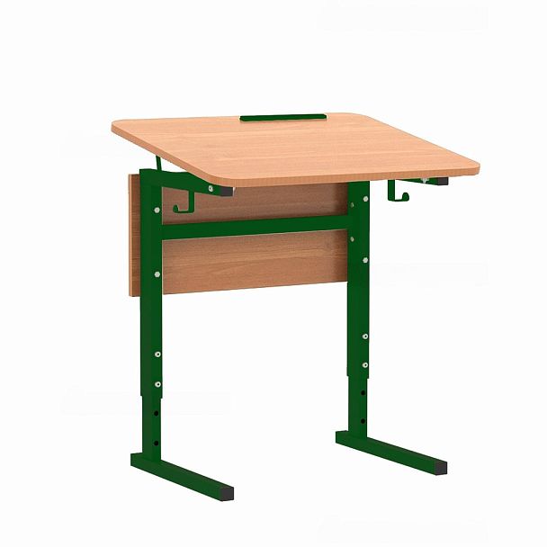 Стол ученический 115Рп, 1-местный, регулир. высота и наклон столешницы 0-10° на прямоугольной трубе (м/к Красный, Синий, Зеленый), гр.3-5 - Вид 3