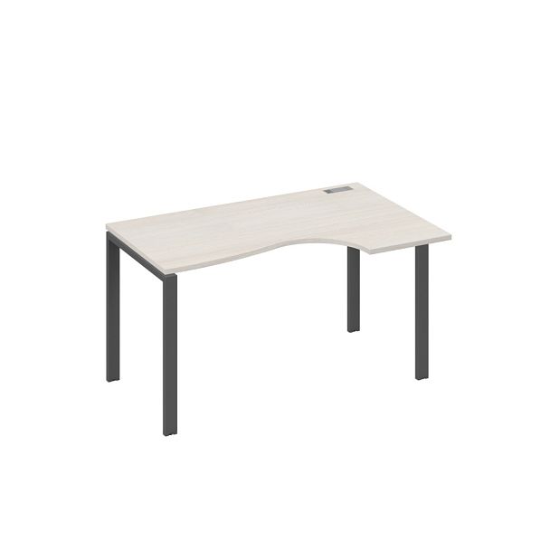 Стол эргономичный правый "Классика" на металлокаркасе UNO A4 А4 Б1 044 БП дуб / металлокаркас антрацит - Вид 1