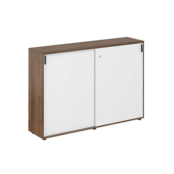 Шкаф купе 1638х400х1125 средний, с замком / корпус цвет: дуб модена, фасады: белый Сигма / Sigma - Вид 1