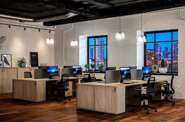 Рабочая станция Sigma 2800х1438х750 / профиль: 40х40 белый; столешница: белый - Вид 23