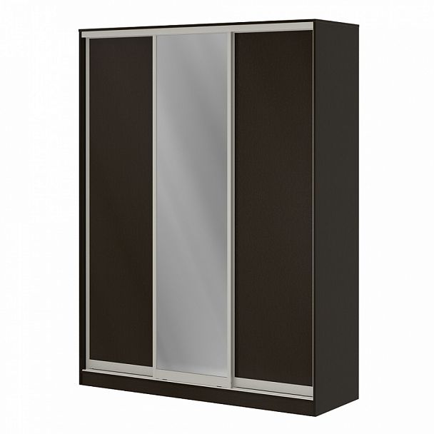 Шкаф купе 1,8 м с одной зеркальной и двумя ЛДСП дверями "Система-M" ПК-ШК-КМШ240х180Д2/СЗ1-В1-179 дуб ферраре - Вид 1