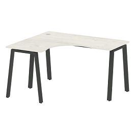 Metal System Стол криволинейный левый на А-образном м/к БА.СА-3 (L) Дуб наварра/Антрацит металл 1400*1200*750 - Фото предпросмотра