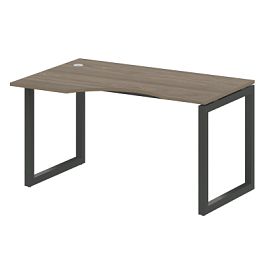 Metal System Quattro Стол криволинейный левый на О-образном м/к 50БО.СА-2 (L) Вяз/Антрацит металл 1400*900*750 - Фото предпросмотра