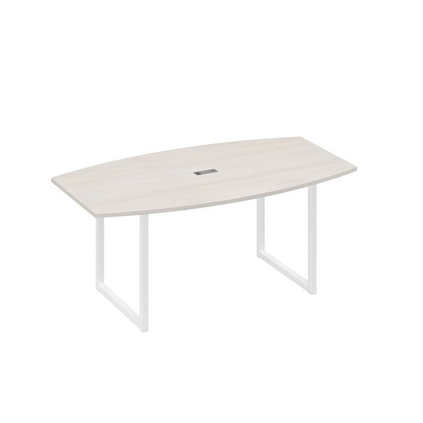 Стол для переговоров 180 на каркасе QUATTRO A4 А4 Б4 112 БП дуб / металлокаркас белый - Вид 1