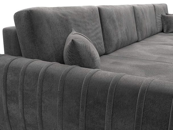 Диван П-образный Лига-057 НПБ Лонг Велюр серый - Вид 4