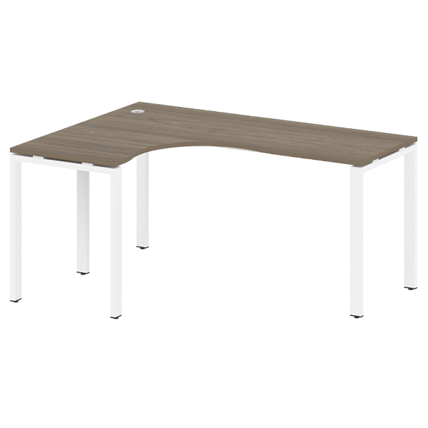 Metal System Стол криволинейный левый на П-образном м/к БП.СА-4 (L) Вяз/Белый металл 1600*1200*750 - Вид 1