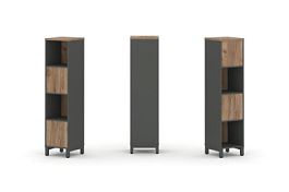 Стайл Проджект Набор стеллажа 2-х сторон., 4 яр. SN.NSD-411 Антрацит/Дуб Табак/Металл Антрацит 387*4 - Фото предпросмотра