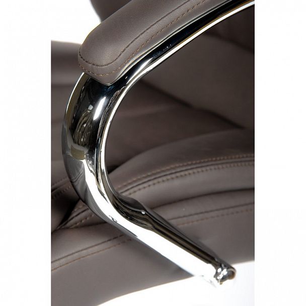 Кресло Верса / (brown) сталь + хром / темно-коричневая экокожа - Вид 9