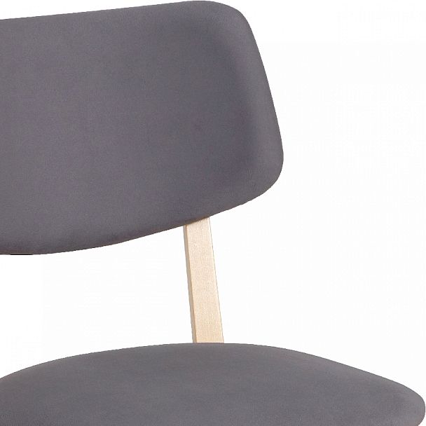 Стул деревянный с мягким сиденьем Мэти Натуральный/Серый велюр - Вид 9