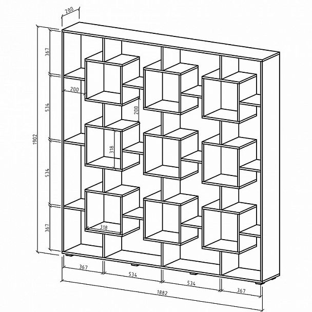 Стеллаж Квадро-3 - Вид 2