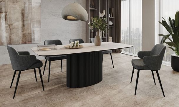 Стол Nolan 160, керамика матовая, белая - Вид 1