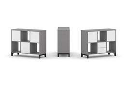 Стайл Проджект Набор стеллажа одностороннего, 2 яруса SN.NS-231 Серый Пепел/Белый/Металл Черный 1121 - Фото предпросмотра