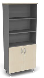 Шкаф широкий полузакрытый ДВП Берлин Береза Майнау/Серый ШК51-90 з/с ДВП - Фото предпросмотра