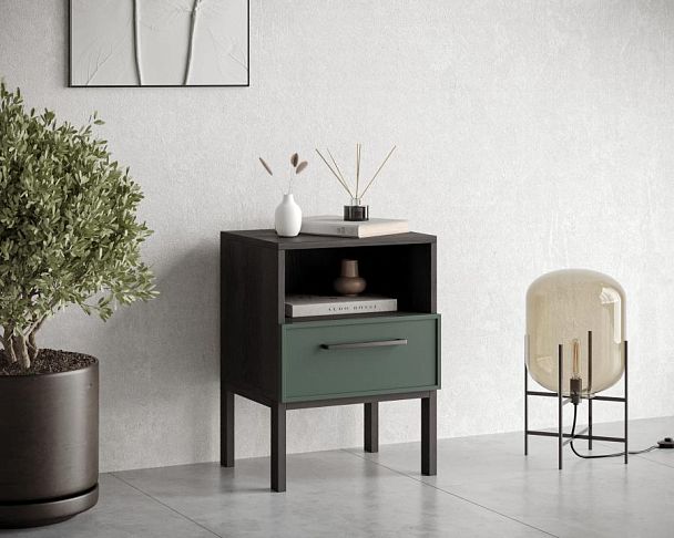 Тумбочка с нижним ящиком Nicole арт NEM17G Зеленый - Вид 3