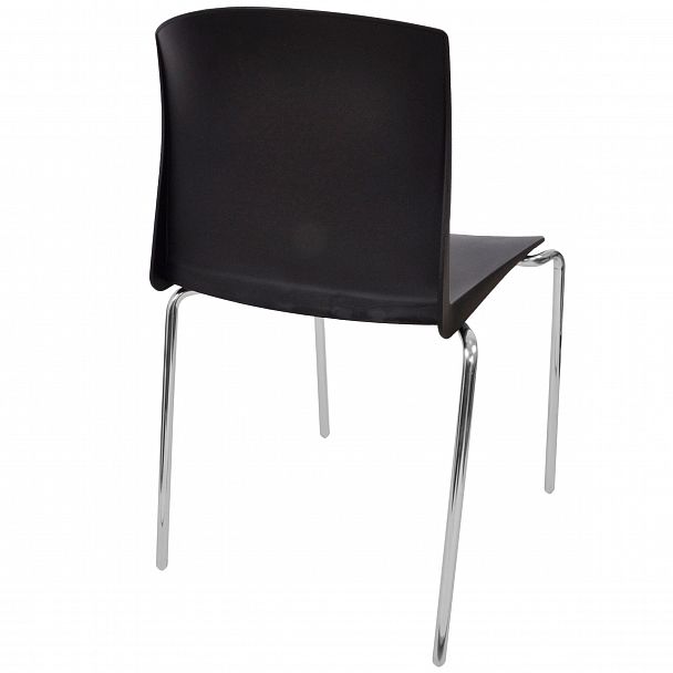 Стул Pull (4 ножки) каркас Хром, черный, стопируемый - Вид 3