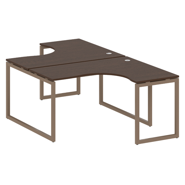 Metal System Quattro Р. ст. криволинейная на О-образном м/к 40БО.РАС-СА-2.3 Венге/Мокко металл 1400*2435*750 - Вид 1