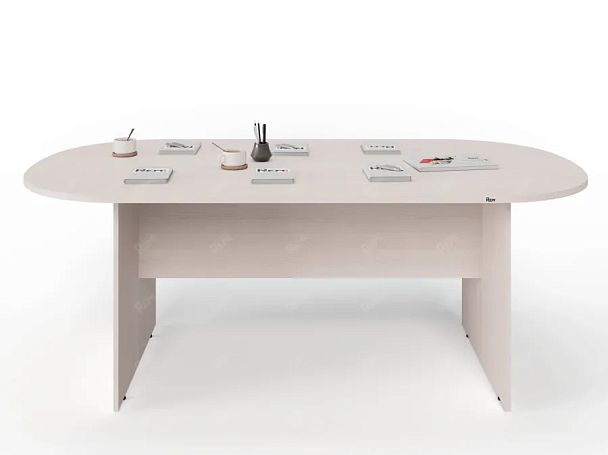 UNITY PКС-10/20 ДУБ МОЛОЧНЫЙ Конференц стол овальный Универсальный 2000х1000х750 - Вид 1