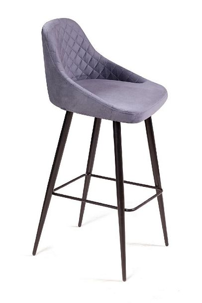 Стул барный Douglas ромб, бархат светло-серый 26 - Вид 1