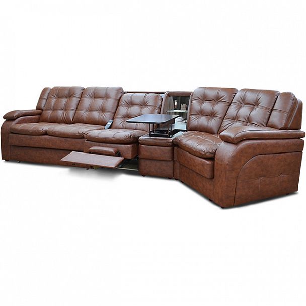 Угловой диван "Йорк" БЛ-3РУ кожа - Вид 3