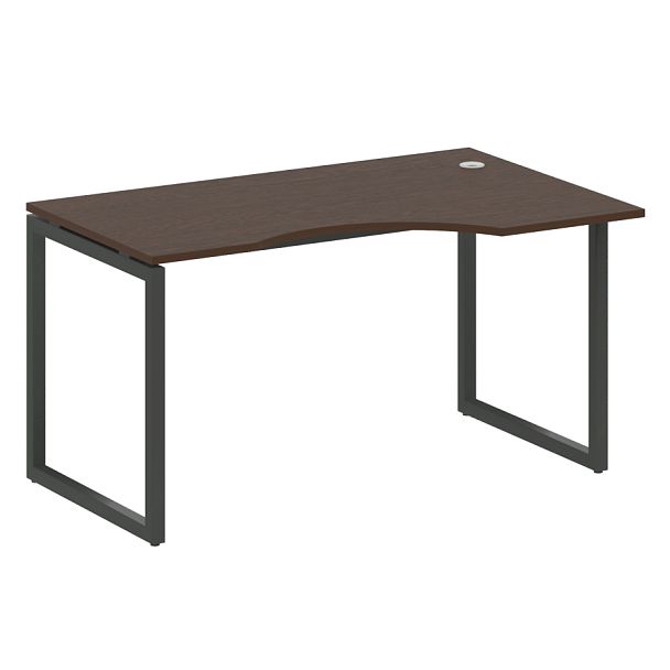 Metal System Quattro Стол криволинейный правый на О-образном м/к 40БО.СА-2 (R) Венге/Антрацит металл 1400*900*750 - Вид 1
