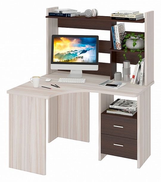 Стол компьютерный Домино Лайт СКЛ-Угл120+НКЛ-120 Венге/Карамель левый - Вид 2