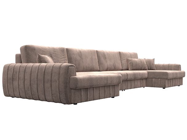 Диван П-образный Лига-057 НПБ Лонг Велюр бежевый - Вид 3