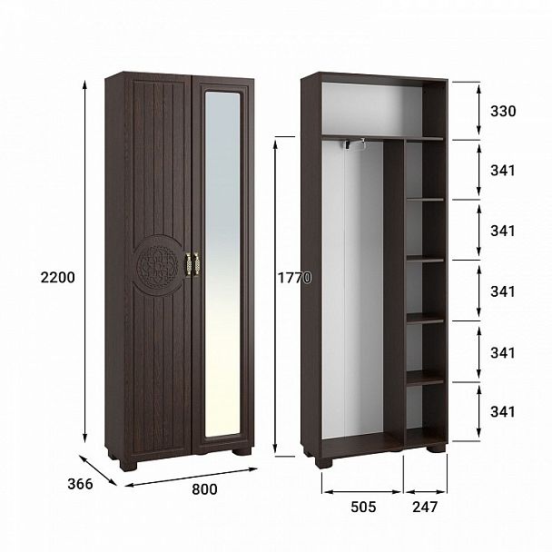 Шкаф платяной Монблан МБ-21К - Вид 4