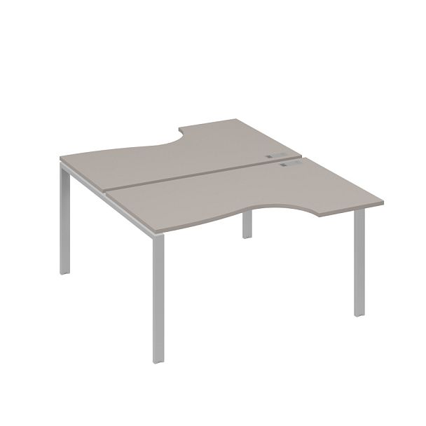 Рабочая станция (2х140) каркас UNO со столами Классика A4 А4 Б1 184 БП мокко премиум / металлокаркас серый - Вид 1
