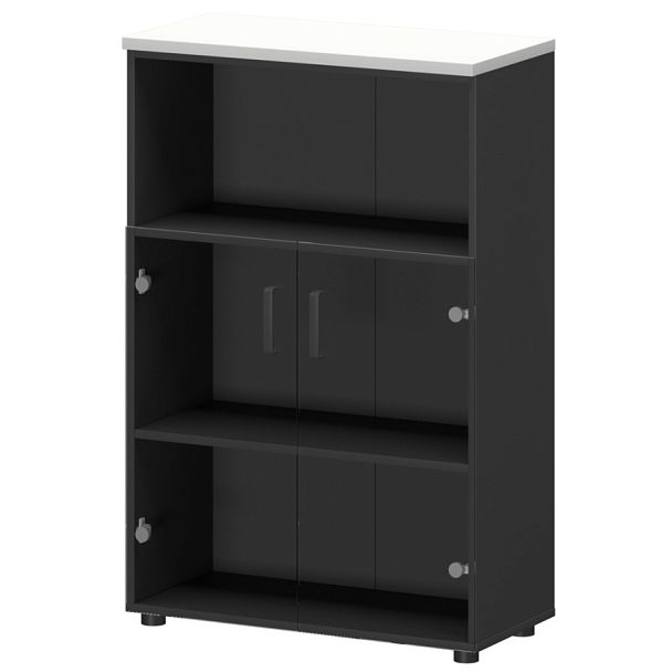 Шкаф СМШ-38Д2С2 Графит/Белый 792x380x1215 Смарт - Вид 1