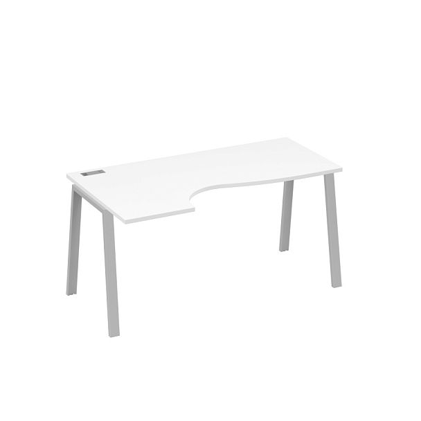 Стол эргономичный левый "Классика" на металлокаркасе TRE A4 А4 Б3 045 БП белый премиум / металлокаркас серый - Вид 1