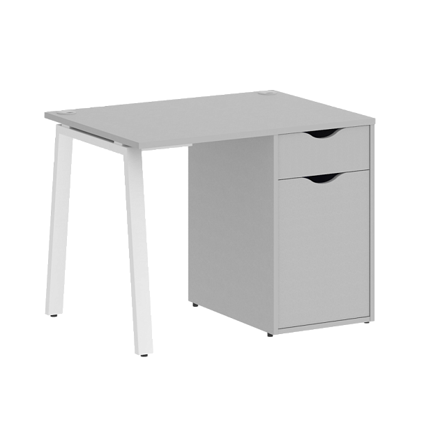Home Office Стол письменный VR.SP-3-98.1.A Серый/Белый металл 980*720*750 - Вид 1