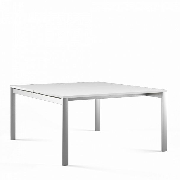 Рабочая станция на 2 стола зеркальная Tess Metal 140x164x75 белый - Вид 1