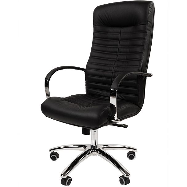 Кресло CHAIRMAN 480, натуральная кожа/экокожа черный N - Вид 2