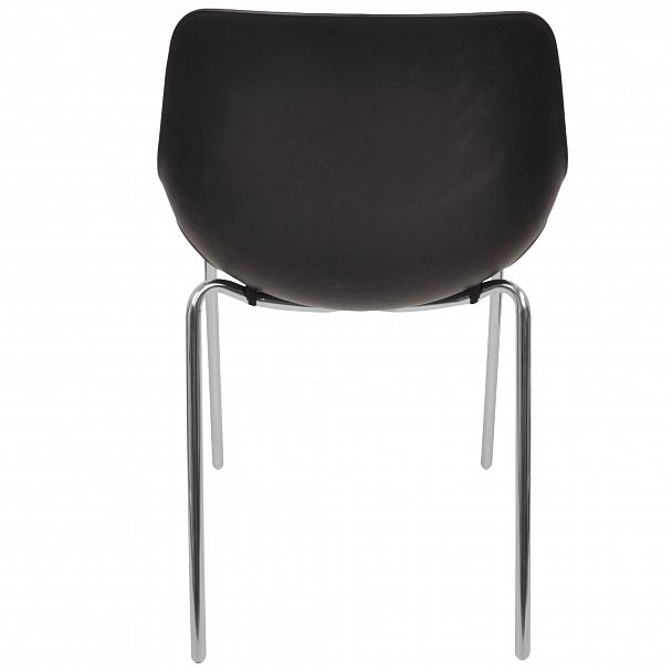 Стул Q5 c мягким сиденьем (4 ножки) каркас хром, черный, стопируемый - Вид 3