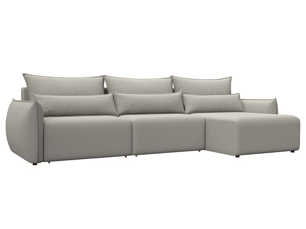 Диван угловой Лига-051 НПБ Лонг угол универсальный Рогожка бежевый - Вид 1