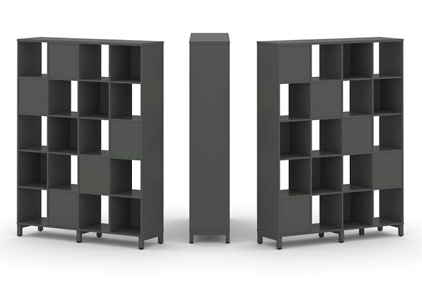 Стайл Проджект Набор стеллажа 2-х сторон., 5 яр. SN.NSD-541 Антрацит/Металл Антрацит 1488*400*1982 - Вид 1