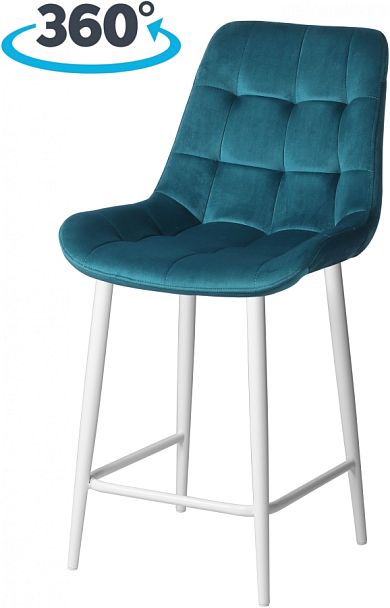 Полубарный поворотный стул Эйден, Confetti izumrud/белый - Вид 1