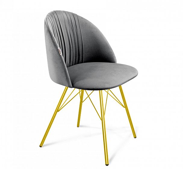 Стул Sheffilton SHT-ST35-1/S37 угольно-серый/золото - Вид 1