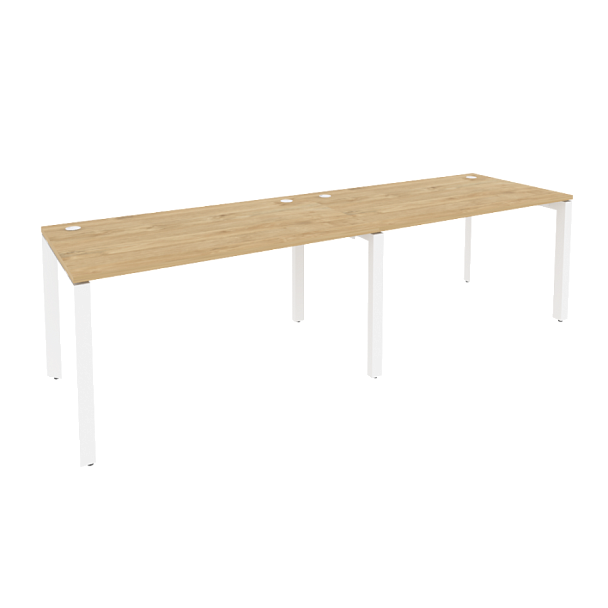 Onix Рабочая станция на П-образном м/к O.MP-RS-2.3.8 Тиквуд светлый/Белый металл 2760*800*750 - Вид 1