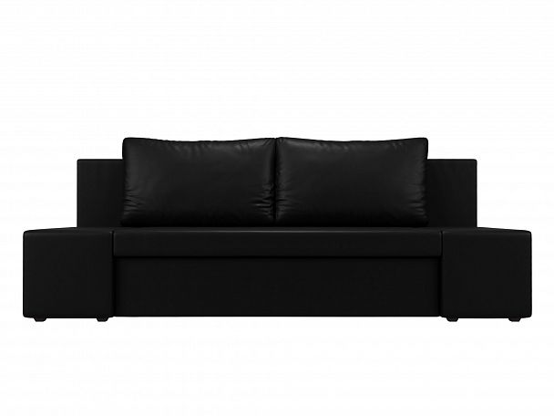 Диван прямой Сан Марко (полностью экокожа черная) - Вид 2
