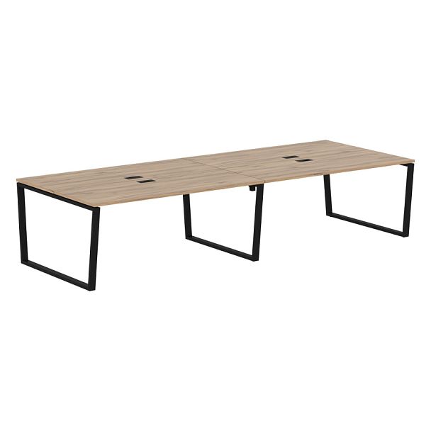 Стол 4-х местный EVWST 3513 Дуб Денвер светлый/Черный 3526х1346х750 EDIS - Вид 1