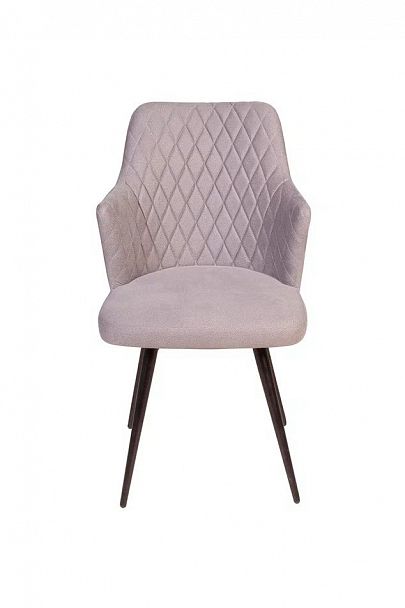 Стул поворотный на 90 градусов, функция возврата, антишум Hunt ромб, бархат пепельно-бежевый 25 / чёрный конус - Вид 2