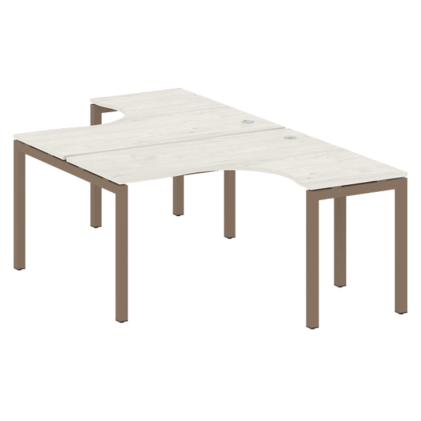 Metal System Quattro Р. ст. криволинейная на П-образном м/к 50БП.РАС-СА-2.3 Дуб наварра/Мокко металл 1400*2435*750 - Вид 1